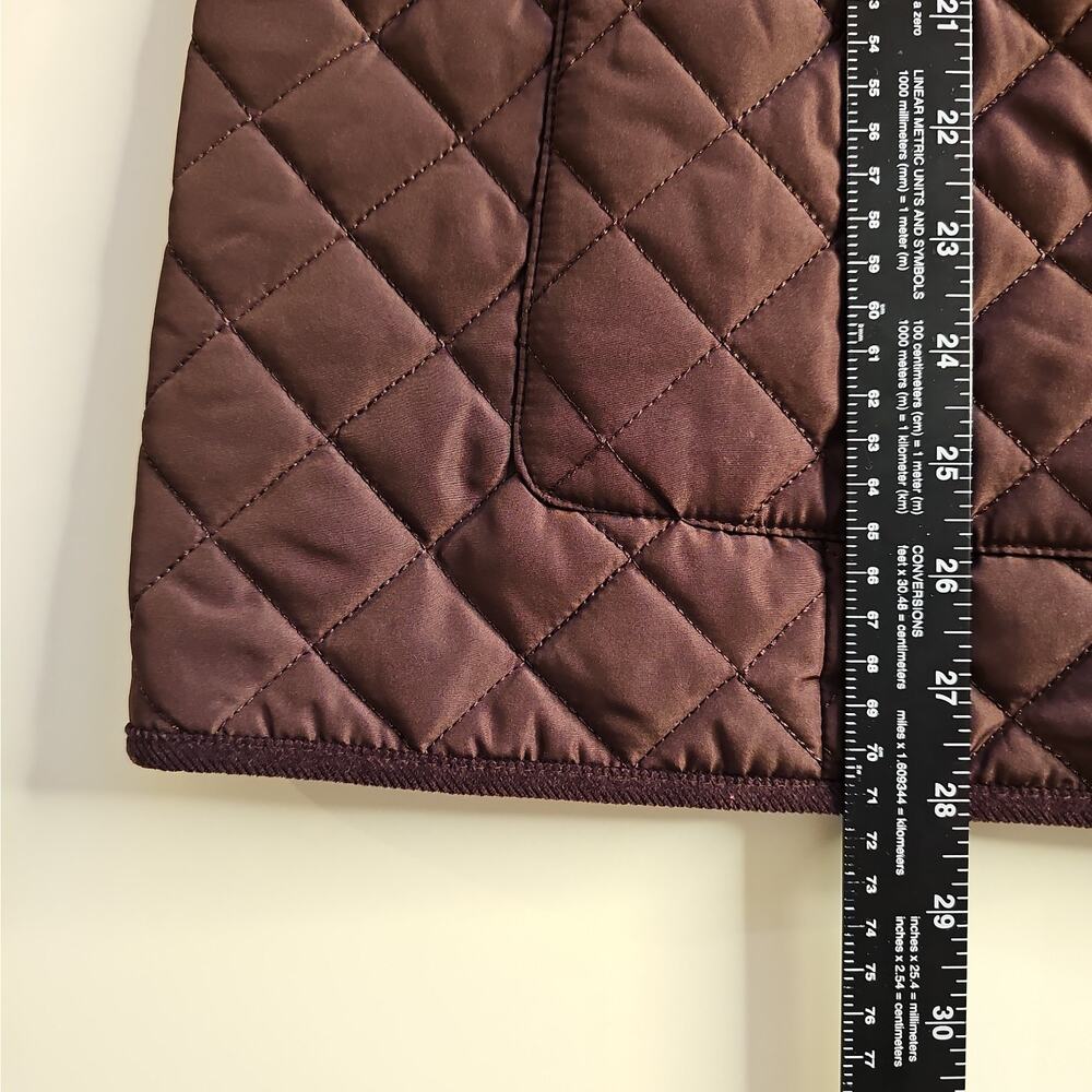 Jones New York Signature Womens XL Brown Quilted Barn Jacket Corduroy Collar - Picture 5 of 12
